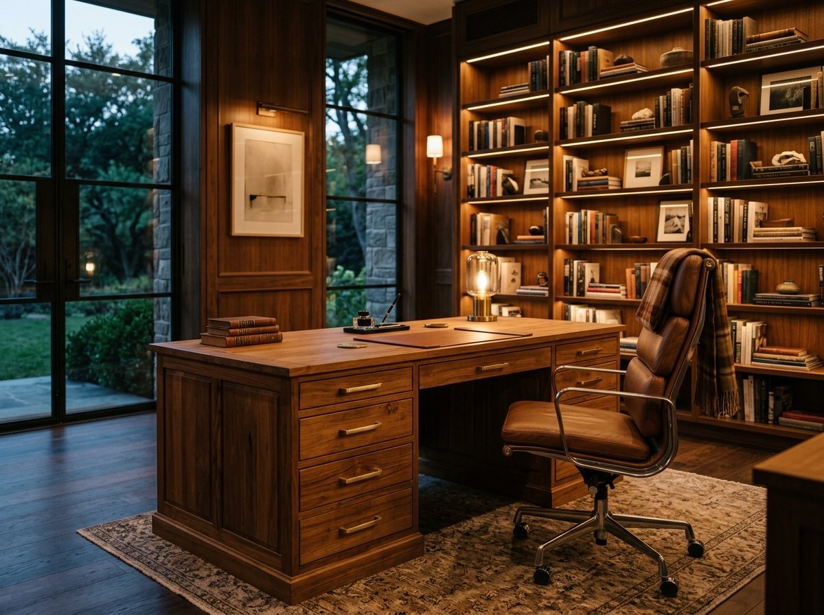 Executive Teak Study Desk Suite