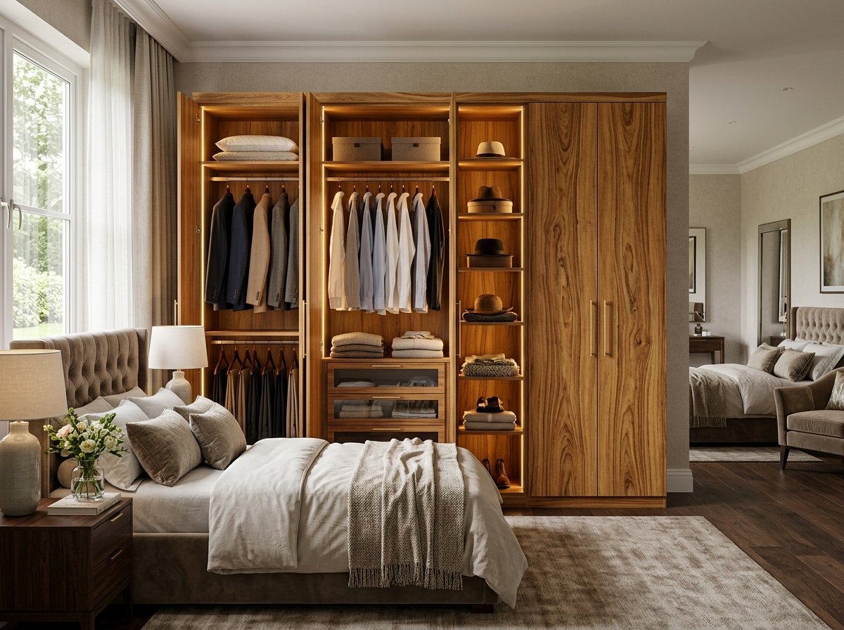 Solid Sheesham 4-Door Wardrobe